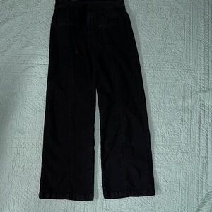 Hudson Tie Waist Pintucked Trouser Pant Black Size 28